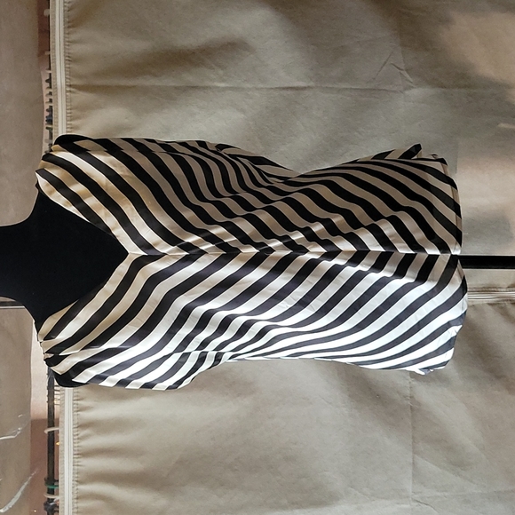 Sleeveless black and white stripped dress blouse - Picture 4 of 4